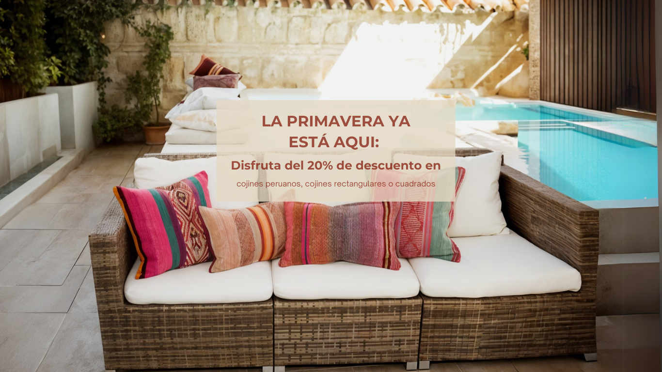 Cojines decorativos para sofá de jardín en terraza o piscina